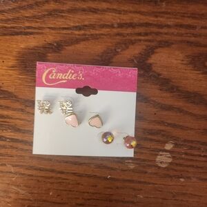 Candie's Pink and Gold Earring Set
